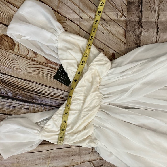 NWT DOSE white/off white cotton/chiffon maternity special event long gown size S - Picture 5 of 6